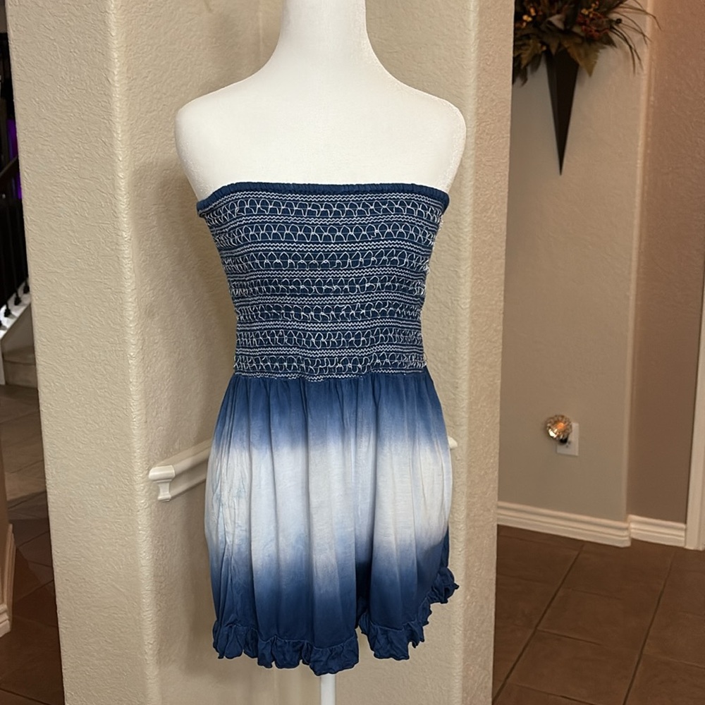 Kiwi + Punch blue ombré halter tube top romper Size M